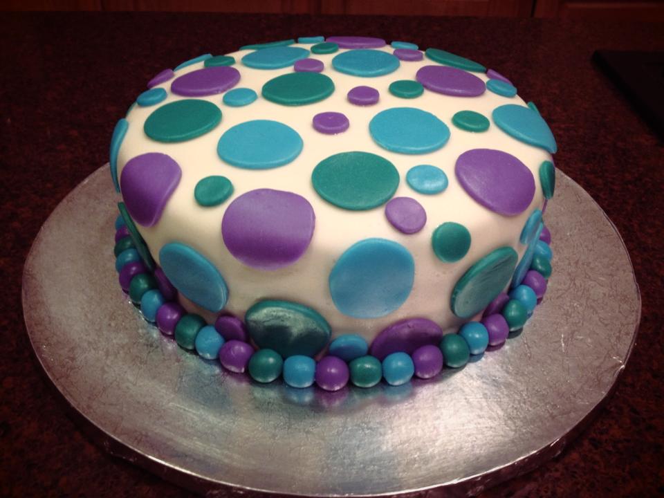 Purple Bra Polka Dot Fondant Cake - BPC-0022